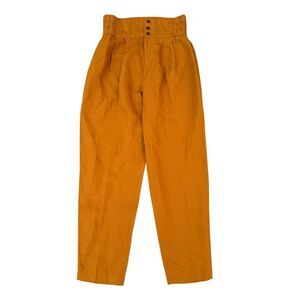 Anne Pinkerton vintage orange linen blend high waist pants size 10 run small